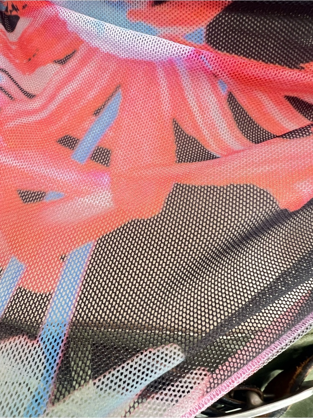 Urban Outfitters Sheer Floral Mesh Long-Sleeve Top - Pink & Black fairy, raver, - Picture 5 of 6